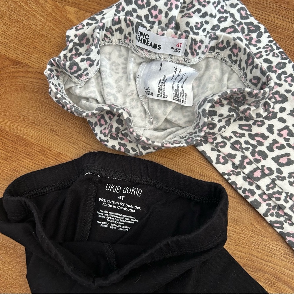 Epic Threads and Okie Dokie Black and white leopard print leggings bundle - Picture 3 of 3